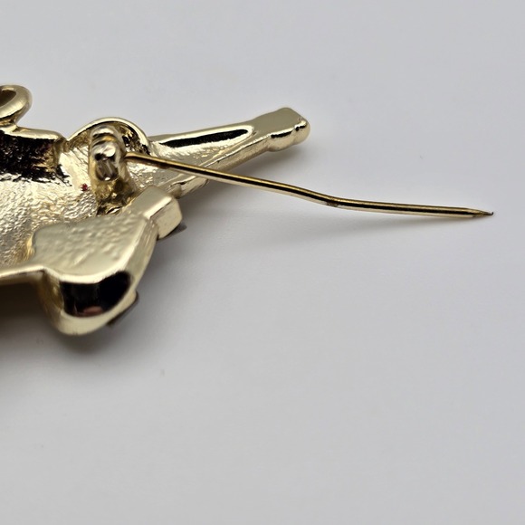 Vtg AJC Gold Tone Champagne Bucket Ice Cubes Rhinestone Brooch Pin Celebration - Picture 14 of 15